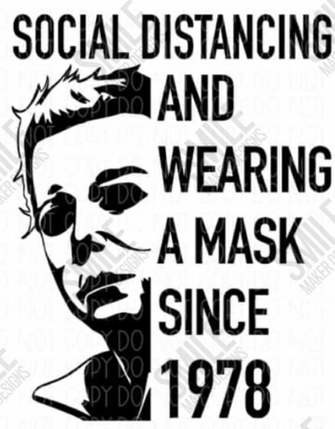 Social distancing and wearing a mask / Halloween Transfer / Michael Myers / T shirt Transfer / Screenprint Transfer