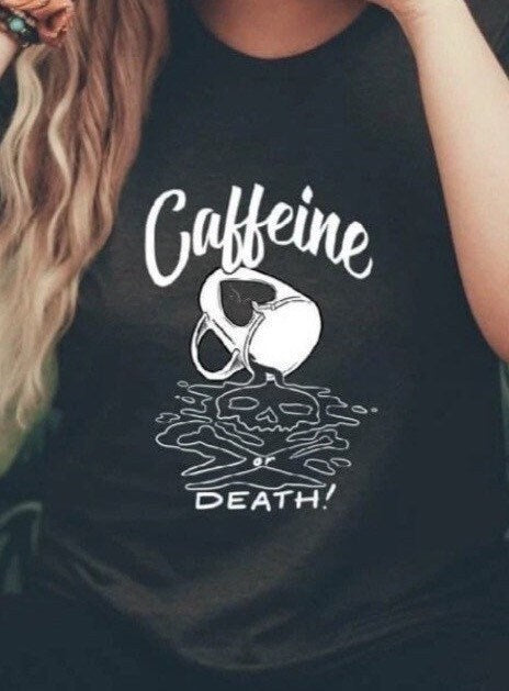 READY TO PRESS caffeine or death, coffee, Screen Print Transfer, Heat Transfer